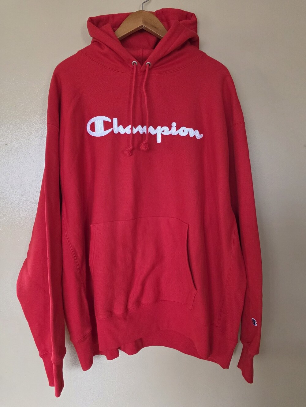 Champion Reverse Weave Hoodie Red Pullover Sweatshirt Mens Size 3X Athleisure